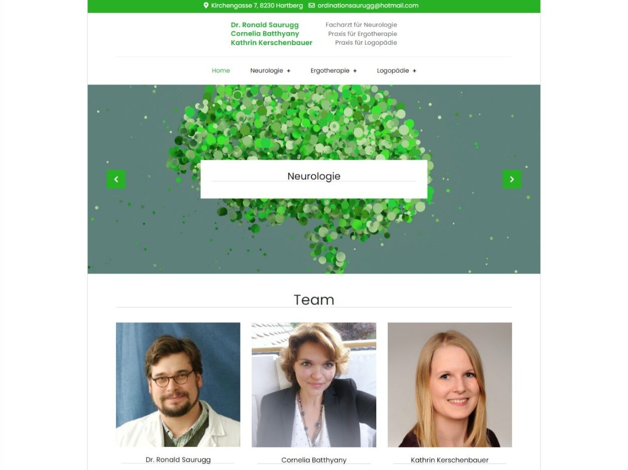 Website for a medical practice
